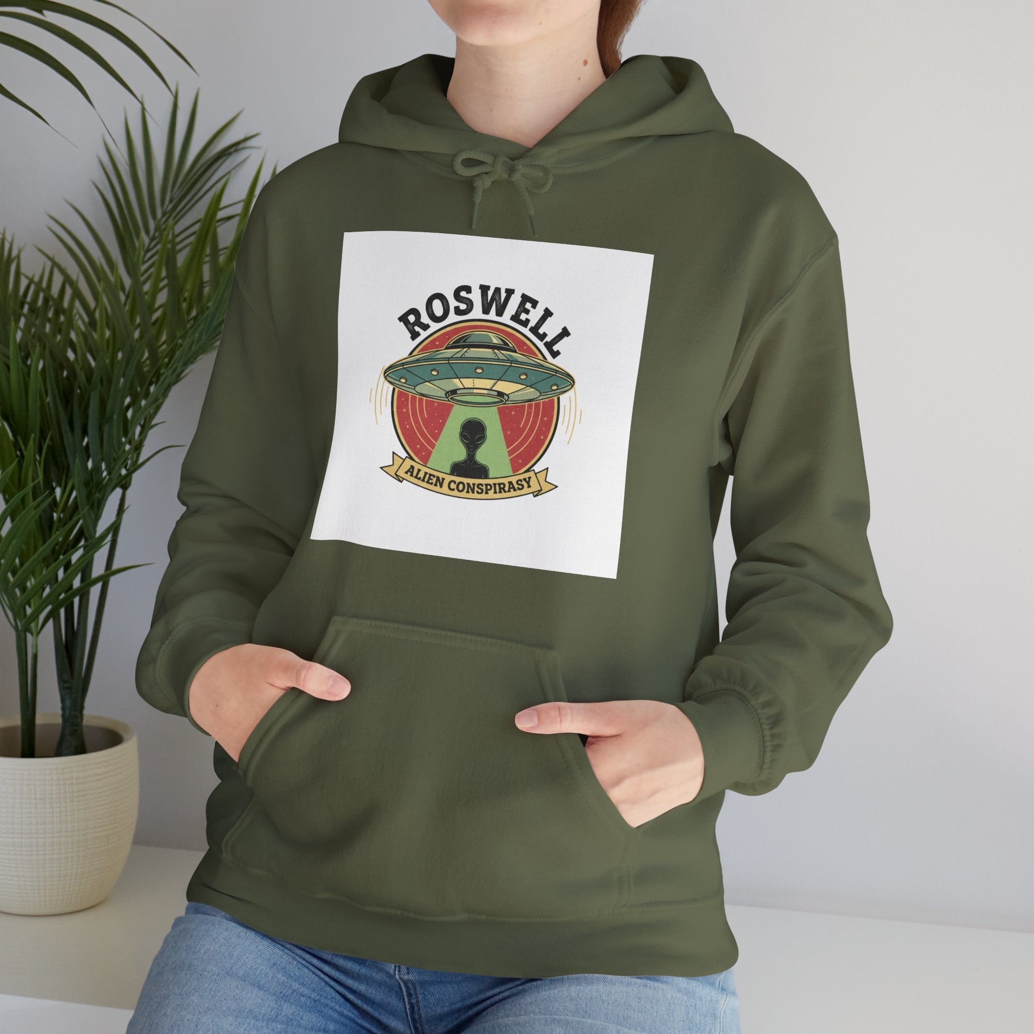 Roswell UFO Hoodie – Vintage Alien Abduction Graphic