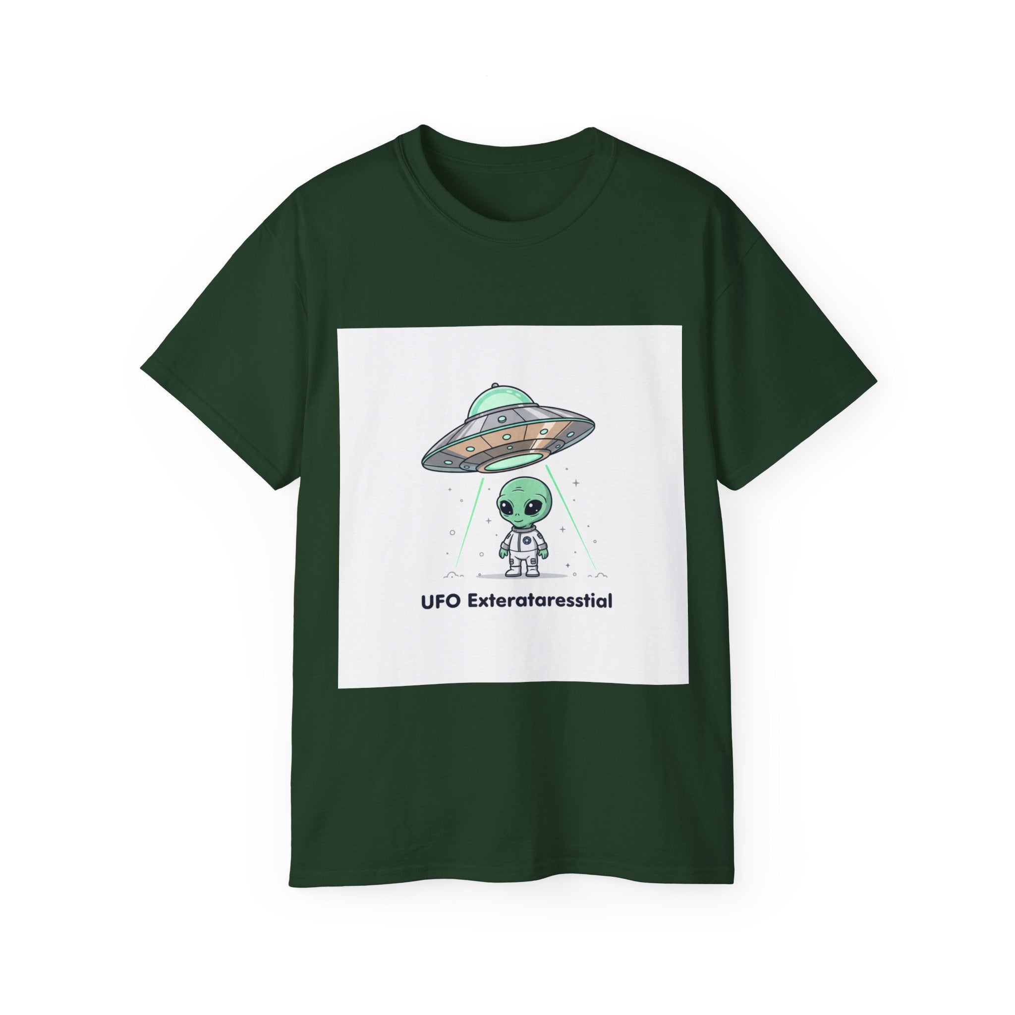 Alien UFO T-Shirt — "UFO Extraterrestrial" Cute Space Graphic Tee Adult Unisex