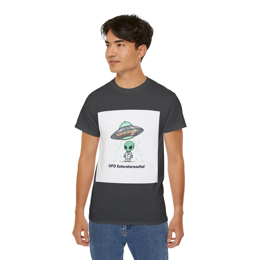 Alien UFO T-Shirt — "UFO Extraterrestrial" Cute Space Graphic Tee Adult Unisex