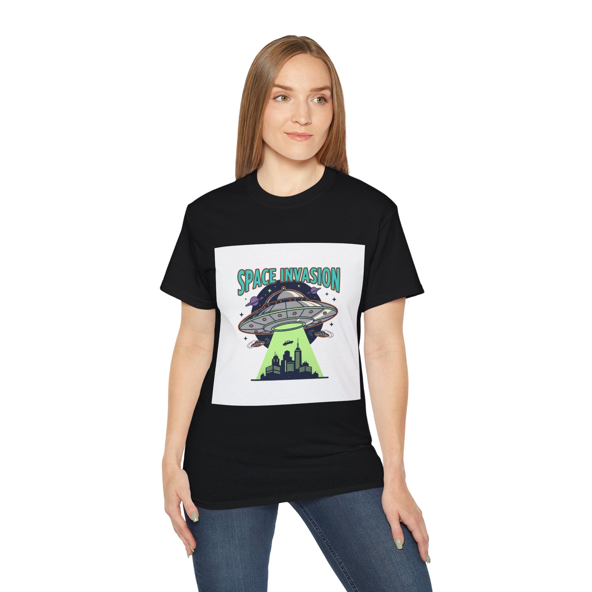 Space Invasion UFO T-Shirt — Alien Abduction Graphic Tee