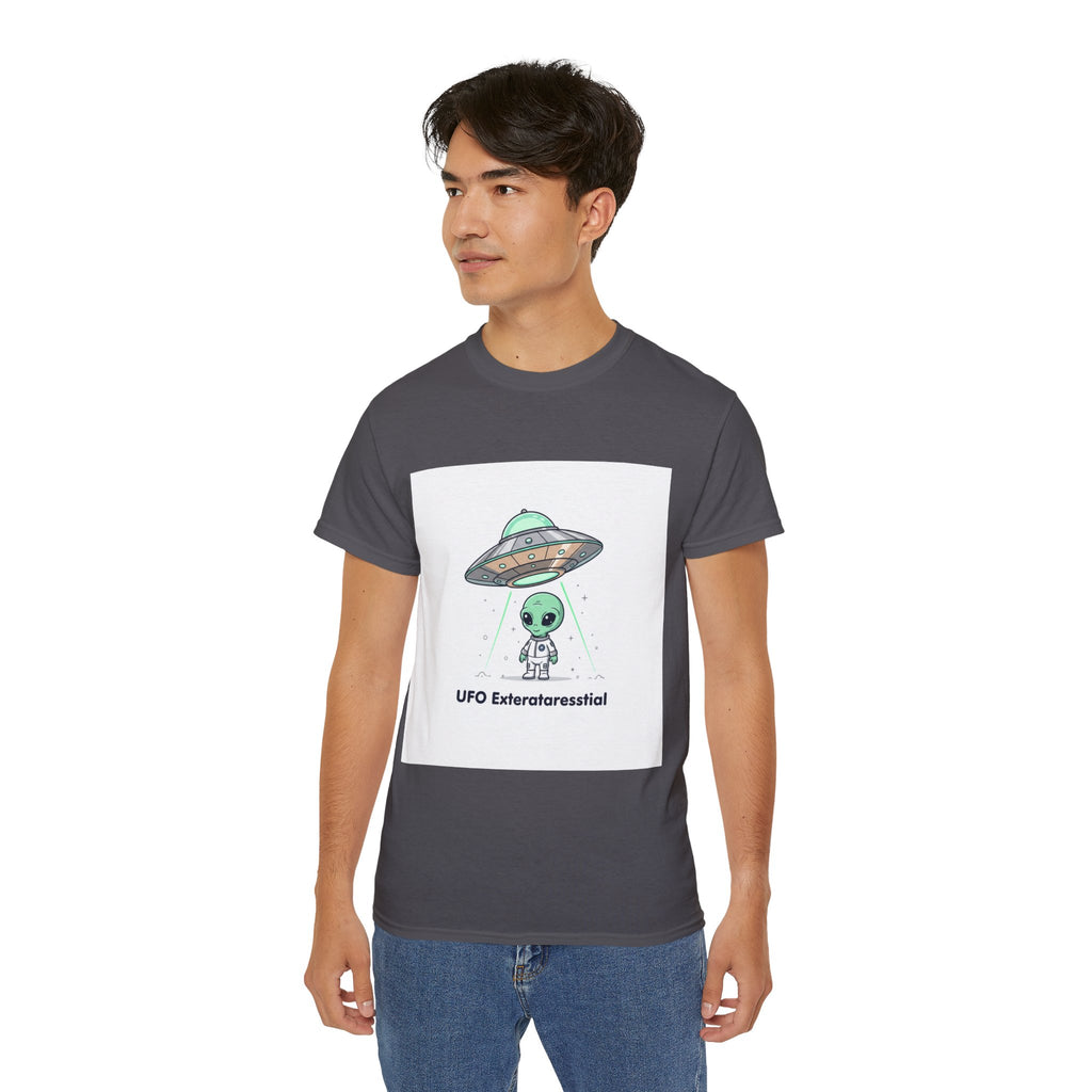 Alien UFO T-Shirt — "UFO Extraterrestrial" Cute Space Graphic Tee Adult Unisex