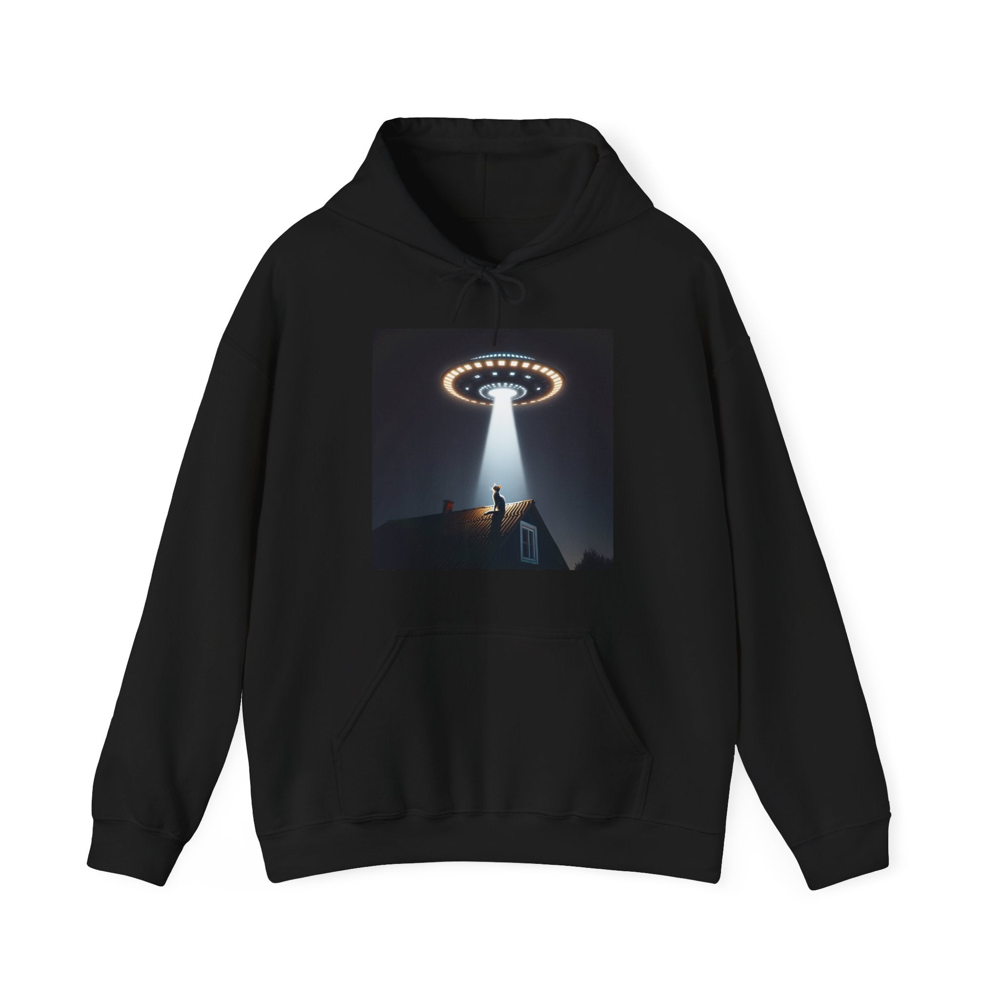 UFO Abducting Cat Hoodie — Funny Alien Cat Sweatshirt