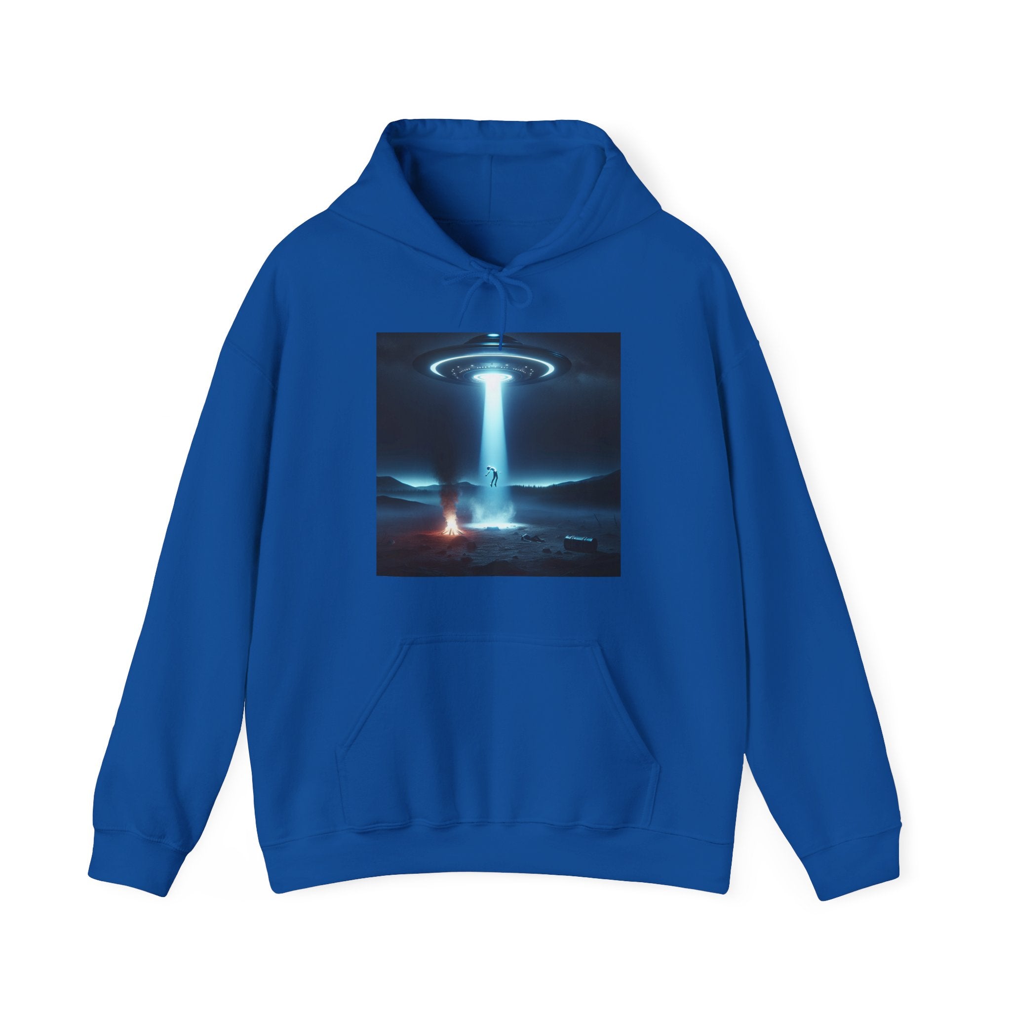 Alien Abduction Hoodie — Spaceship Tractor Beam Graphic Sweatshirt