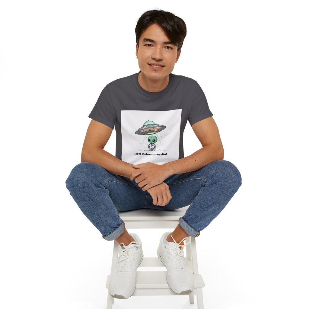 Alien UFO T-Shirt — "UFO Extraterrestrial" Cute Space Graphic Tee Adult Unisex