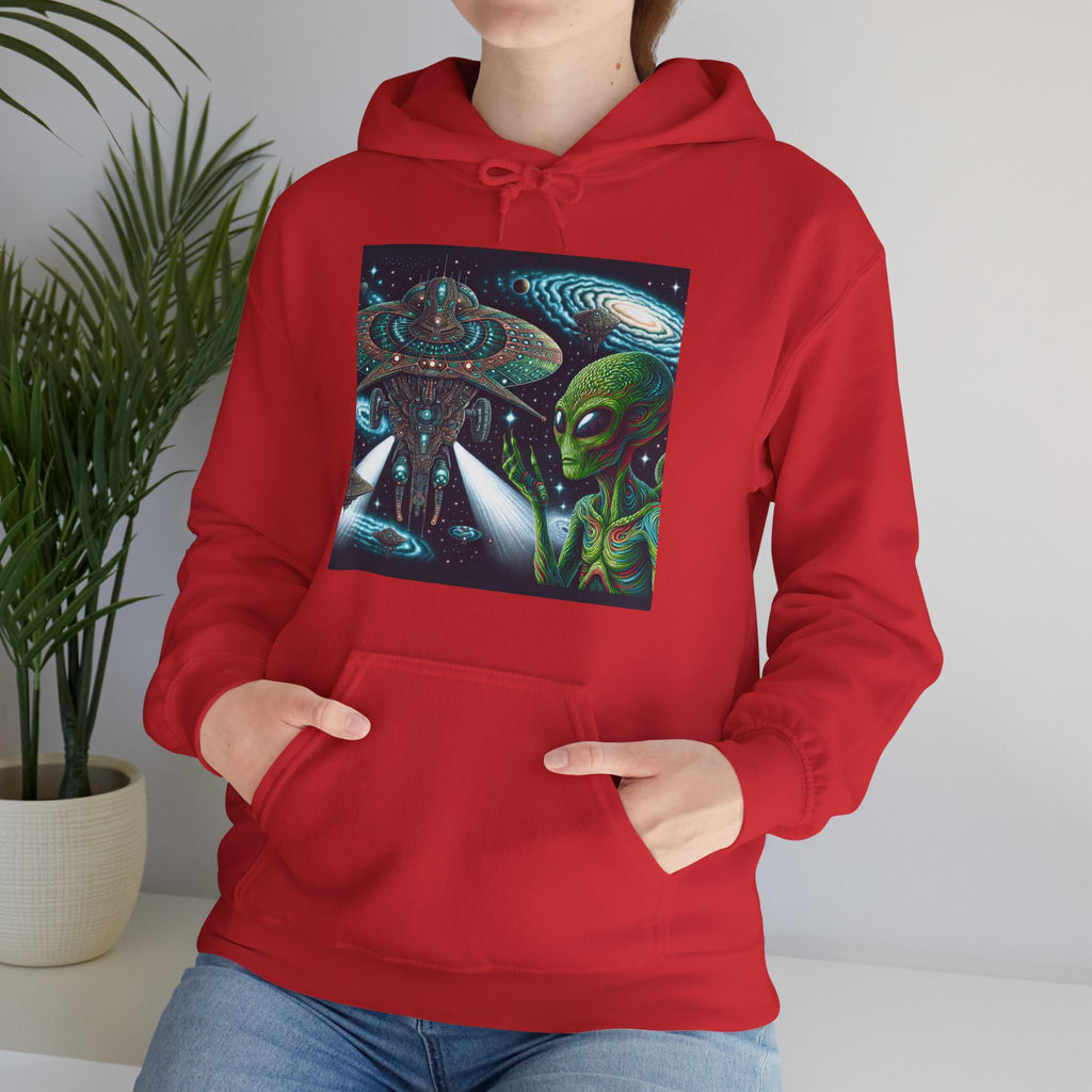 Alien Spaceship Hoodie — Extraterrestrial UFO Graphic Sweatshirt