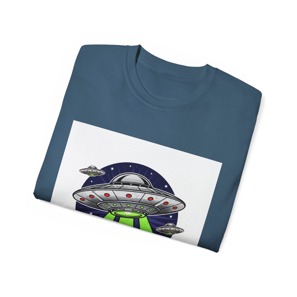 UFO Cow Abduction T-Shirt — Retro Alien Spaceship Tee Adult Unisex