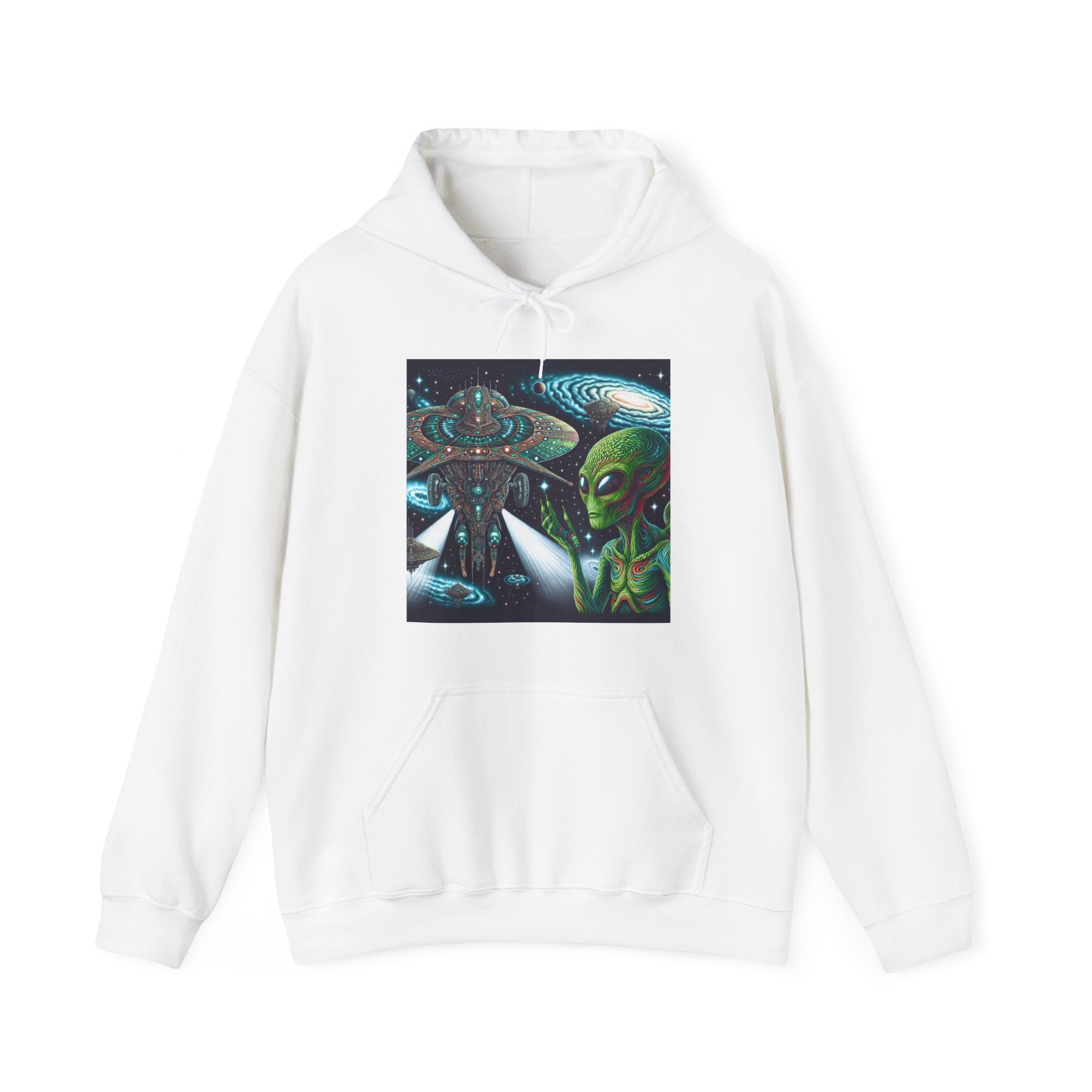 Alien Spaceship Hoodie — Extraterrestrial UFO Graphic Sweatshirt