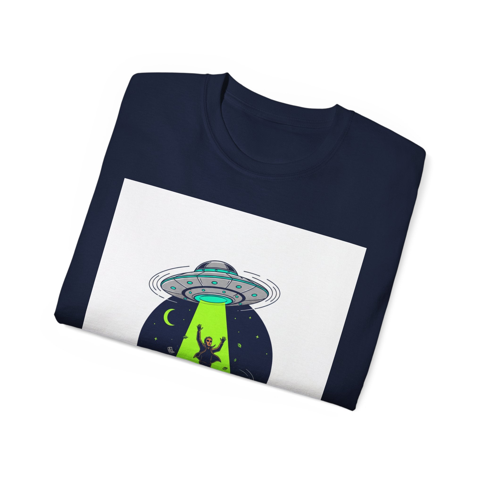 Alien Abduction T-Shirt — UFO Beam Silhouette Tee