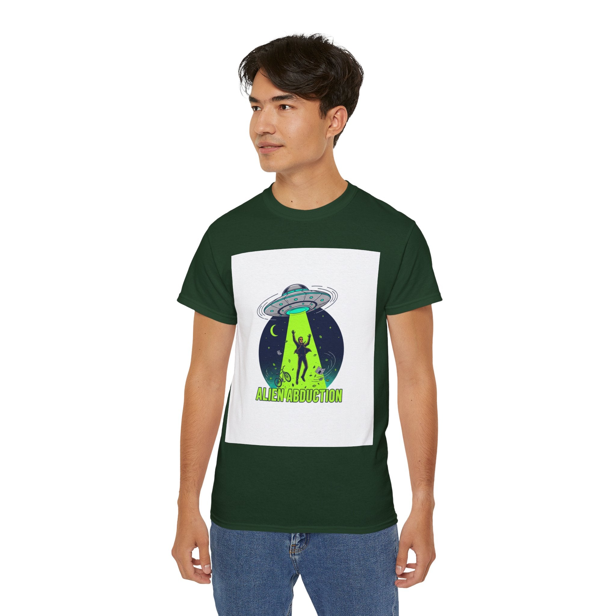 Alien Abduction T-Shirt — UFO Beam Silhouette Tee