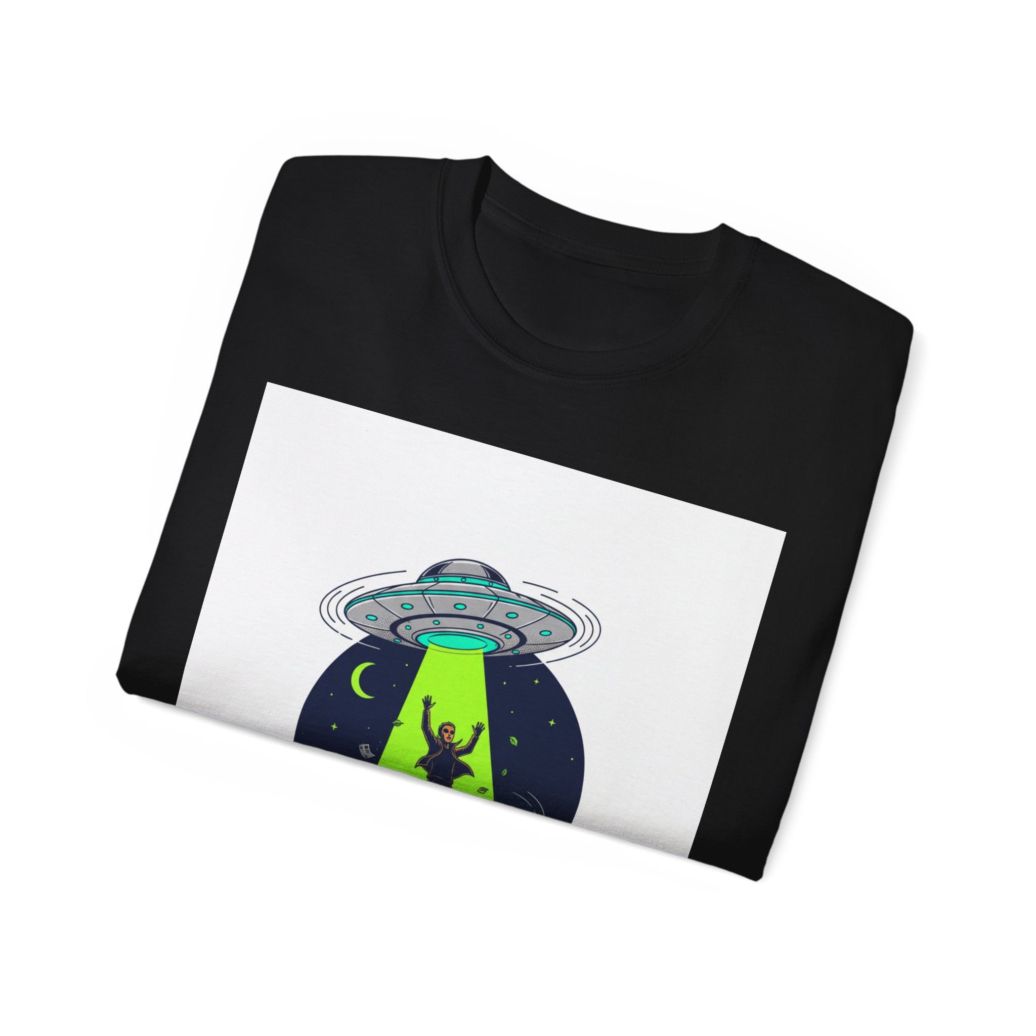 Alien Abduction T-Shirt — UFO Beam Silhouette Tee