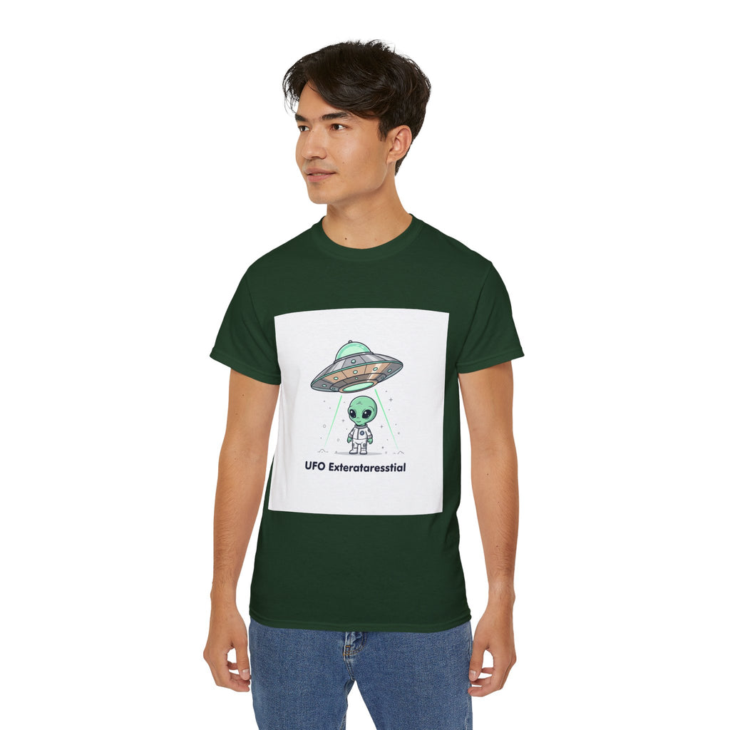Alien UFO T-Shirt — "UFO Extraterrestrial" Cute Space Graphic Tee Adult Unisex