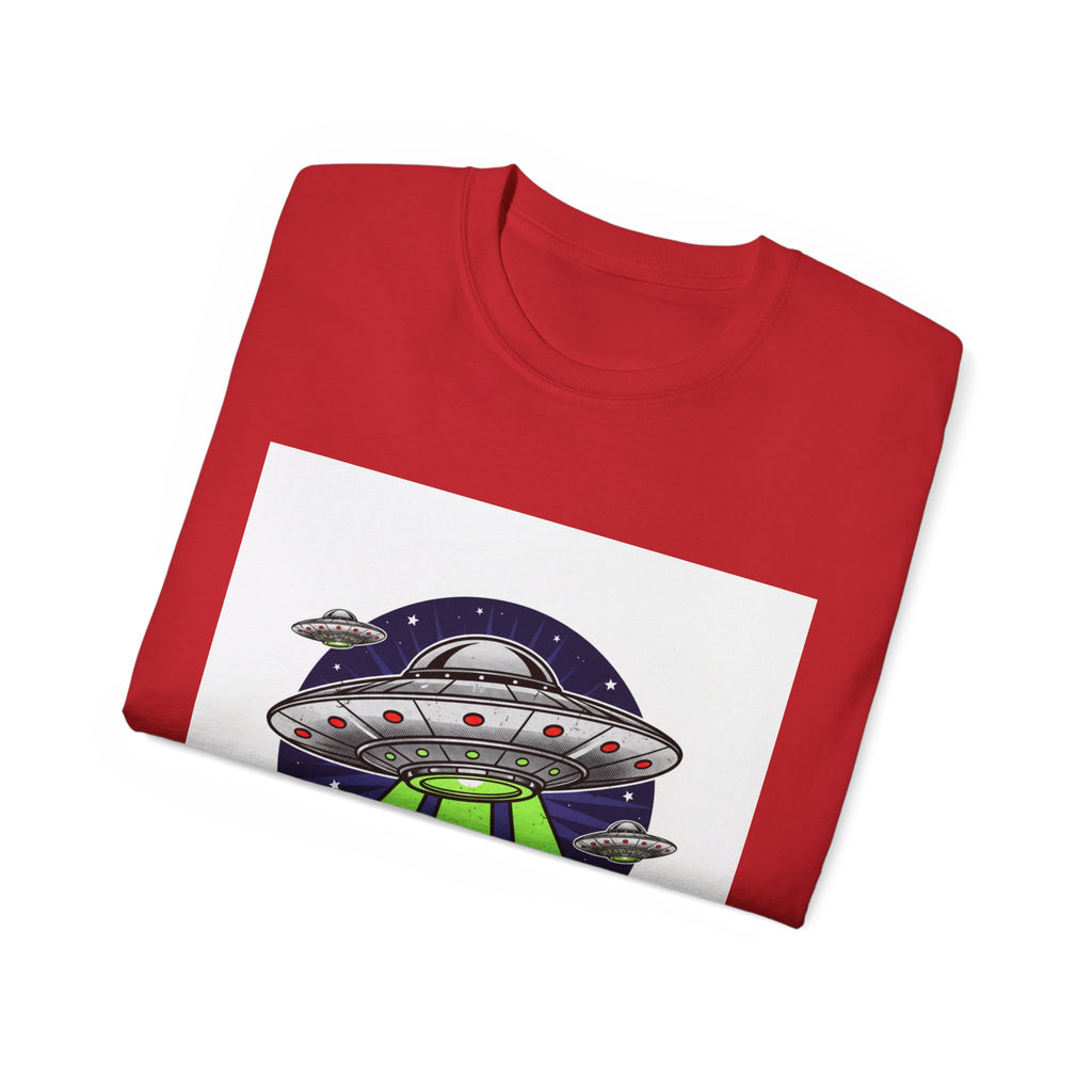 UFO Cow Abduction T-Shirt — Retro Alien Spaceship Tee Adult Unisex