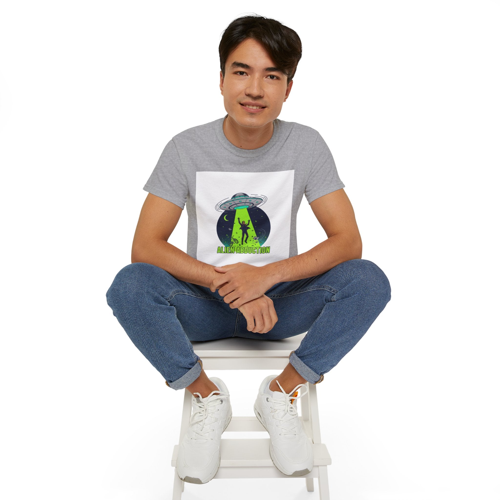 Alien Abduction T-Shirt — UFO Beam Silhouette Tee