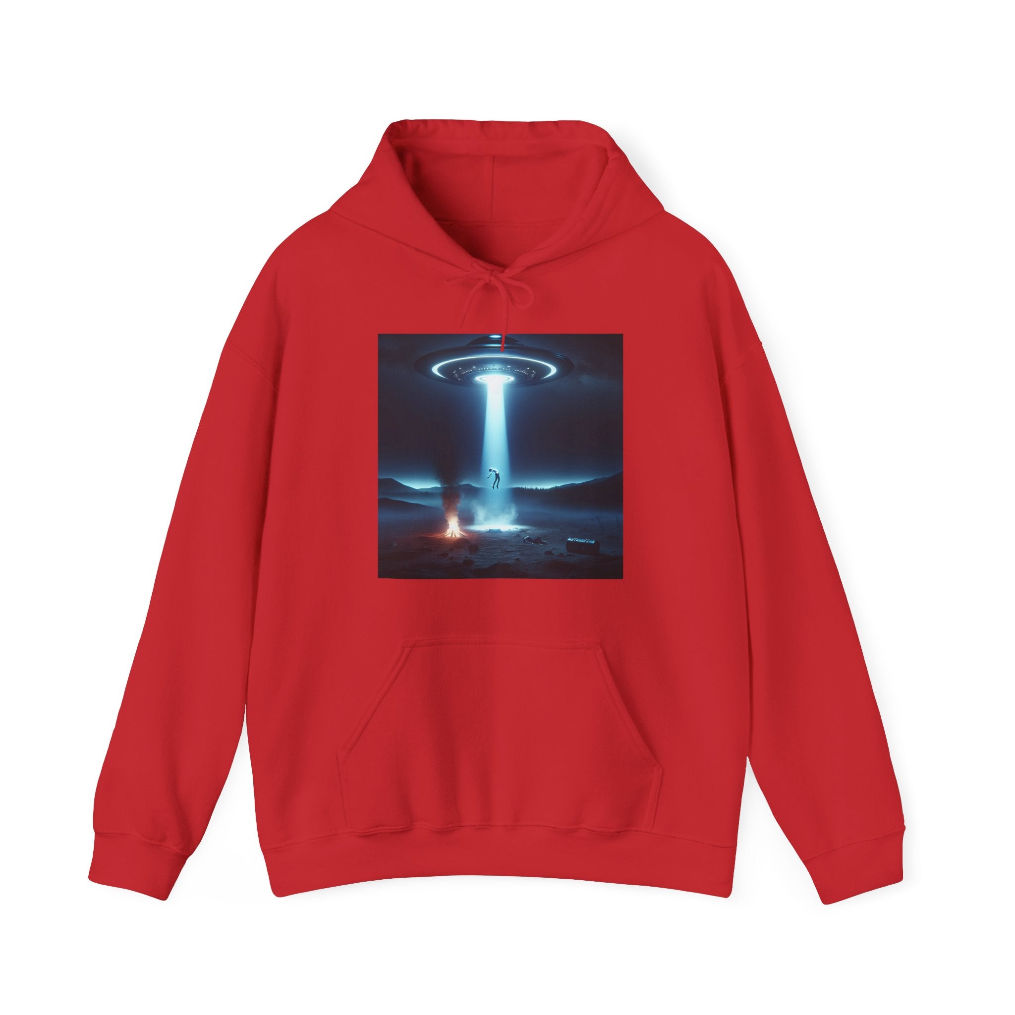 Alien Abduction Hoodie — Spaceship Tractor Beam Graphic Sweatshirt