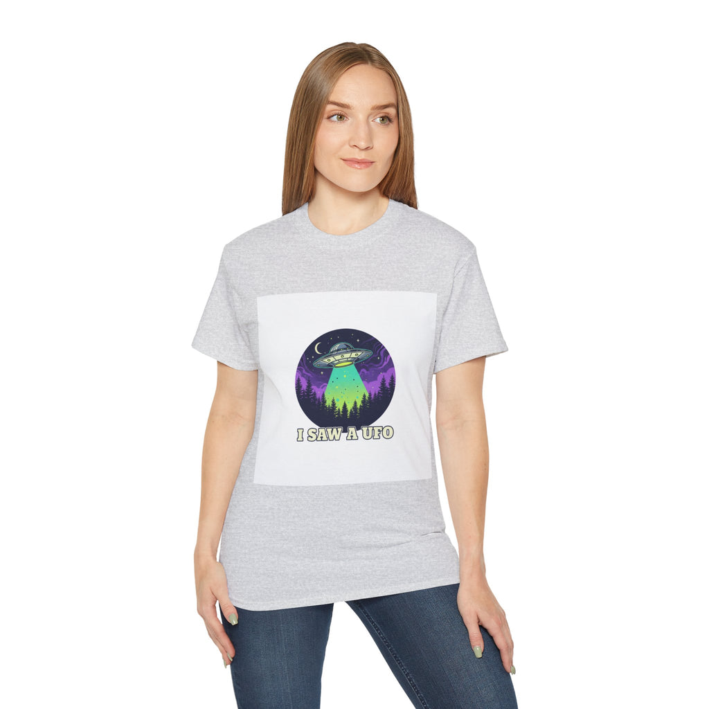 UFO T-Shirt – "I Saw a UFO" Alien Abduction Graphic Tee Adult Unisex