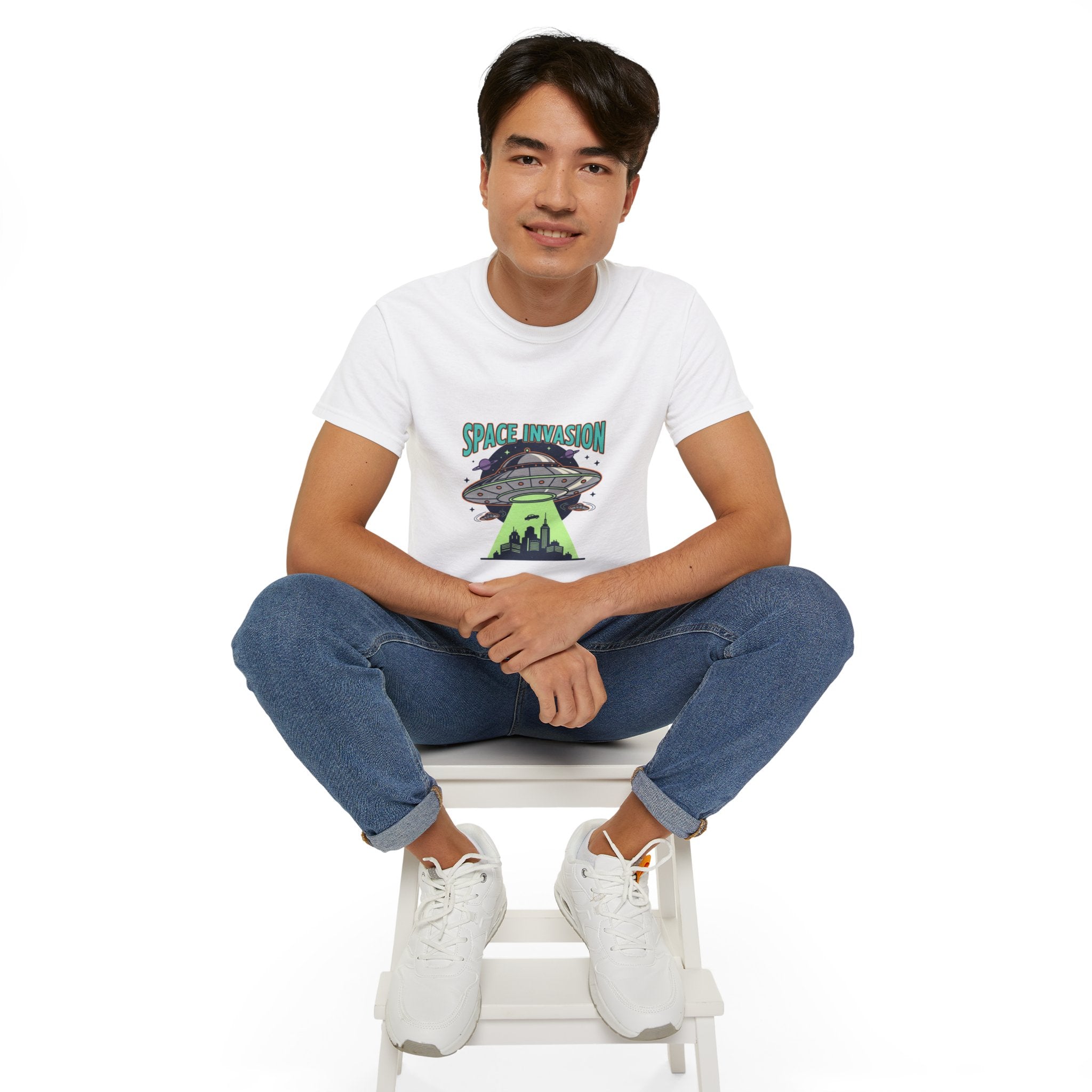 Space Invasion UFO T-Shirt — Alien Abduction Graphic Tee