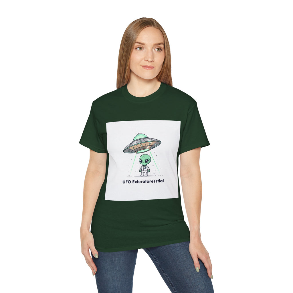 Alien UFO T-Shirt — "UFO Extraterrestrial" Cute Space Graphic Tee Adult Unisex