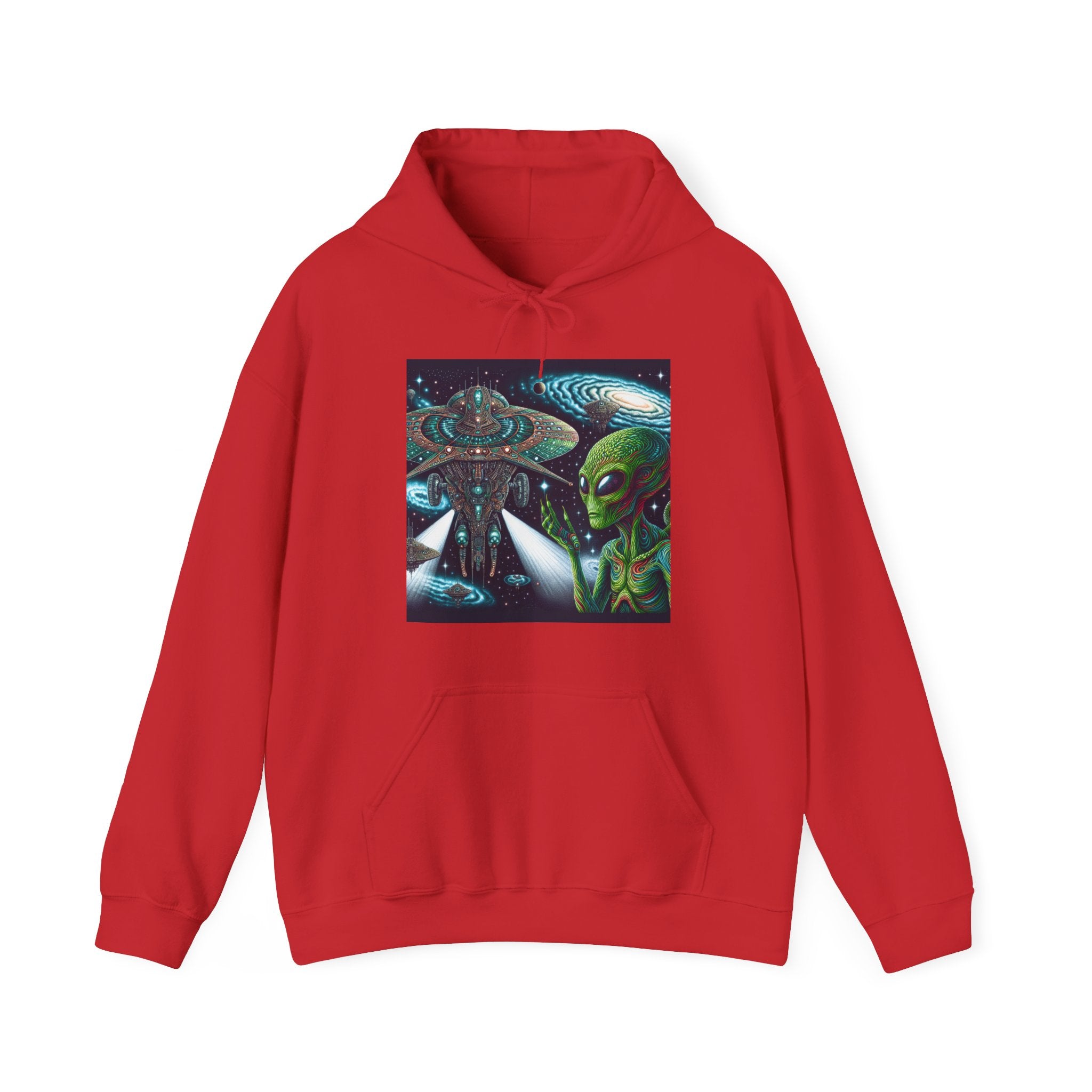 Alien Spaceship Hoodie — Extraterrestrial UFO Graphic Sweatshirt