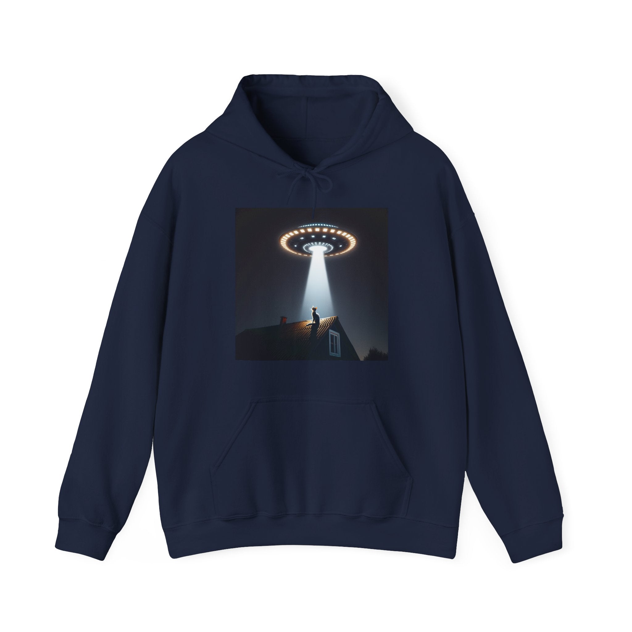 UFO Abducting Cat Hoodie — Funny Alien Cat Sweatshirt