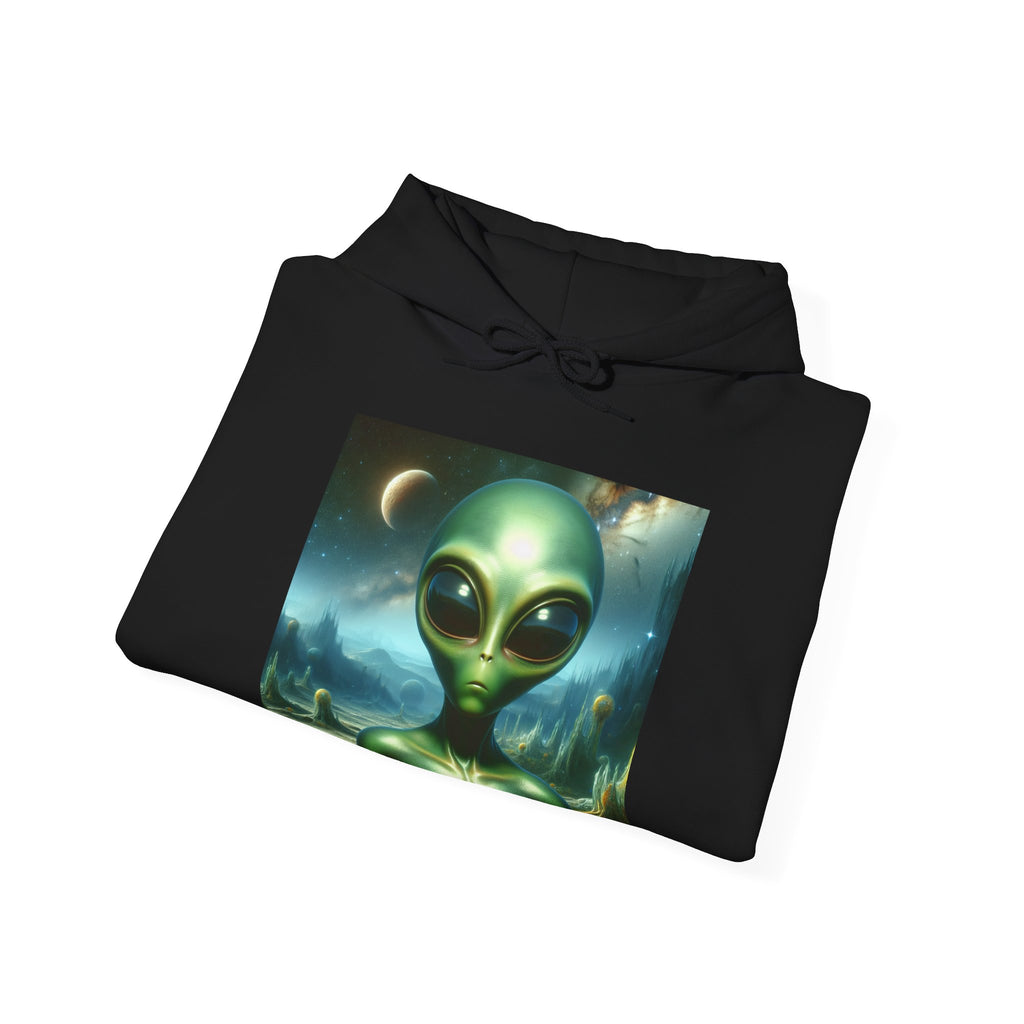 Alien Graphic Hoodie — Green Outer Space Alien Hoodie Sweatshirt