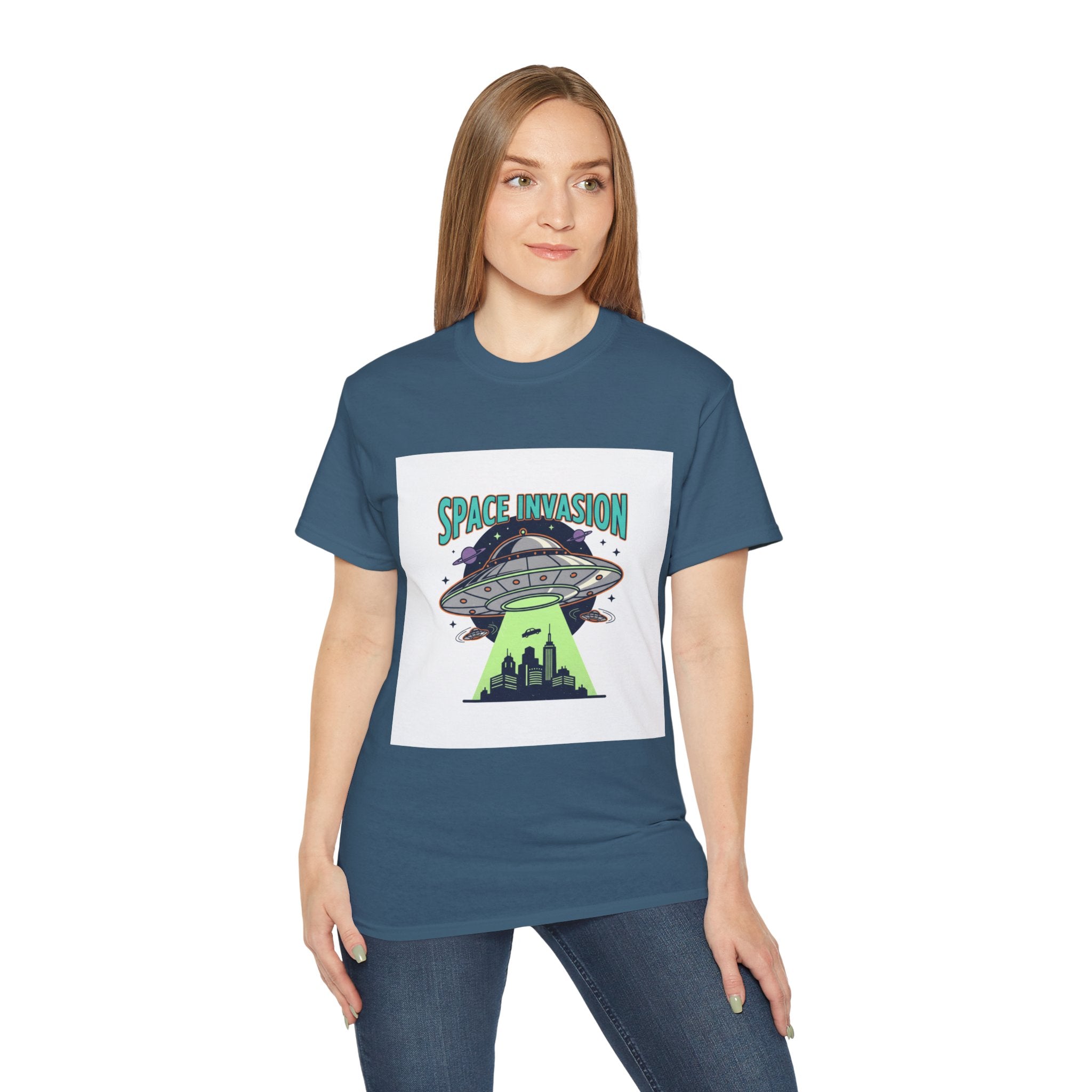 Space Invasion UFO T-Shirt — Alien Abduction Graphic Tee