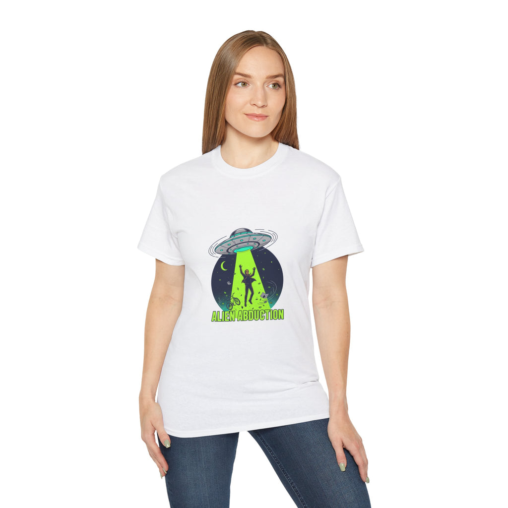 Alien Abduction T-Shirt — UFO Beam Silhouette Tee