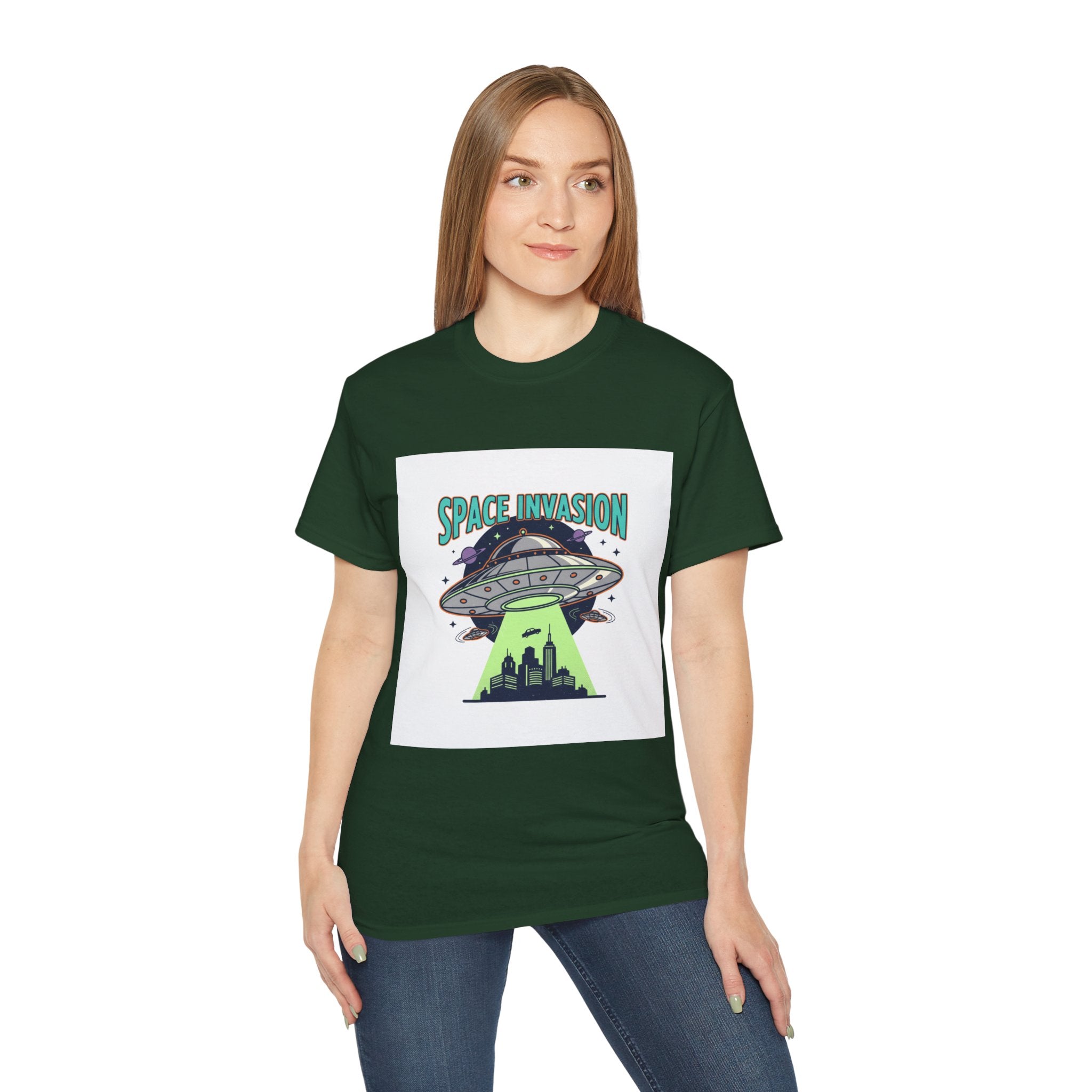 Space Invasion UFO T-Shirt — Alien Abduction Graphic Tee