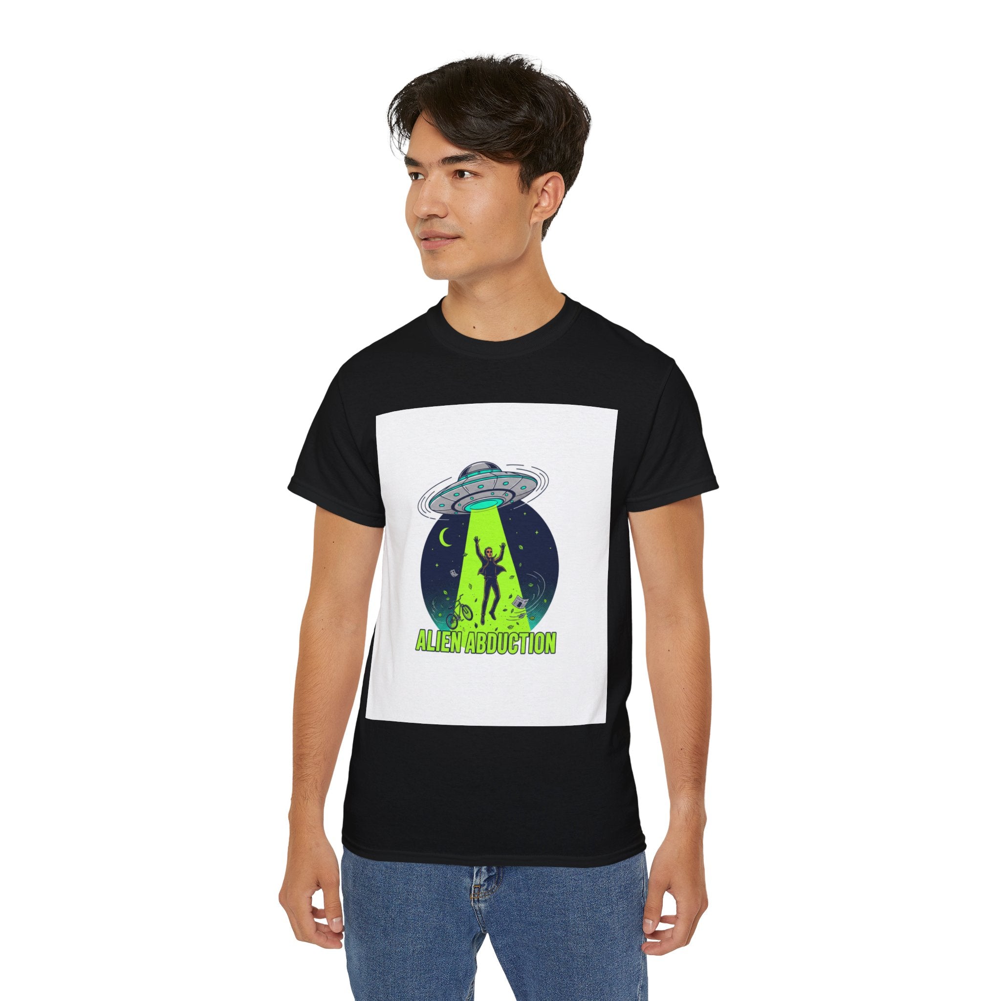 Alien Abduction T-Shirt — UFO Beam Silhouette Tee