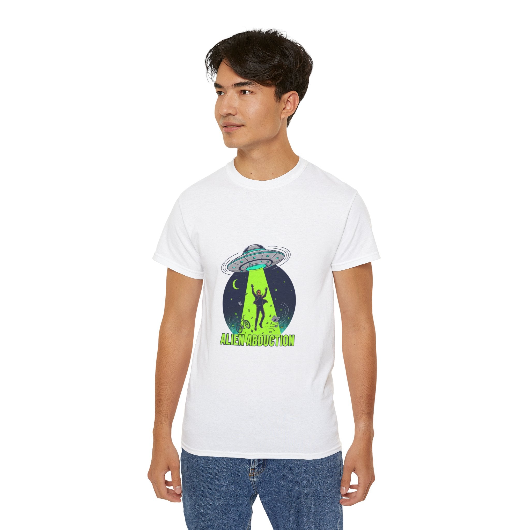 Alien Abduction T-Shirt — UFO Beam Silhouette Tee