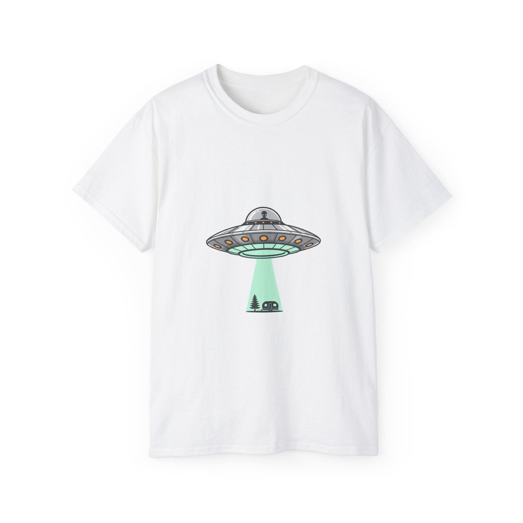 Alien Abduction Graphic Tee — Cute UFO Beam T‑Shirt