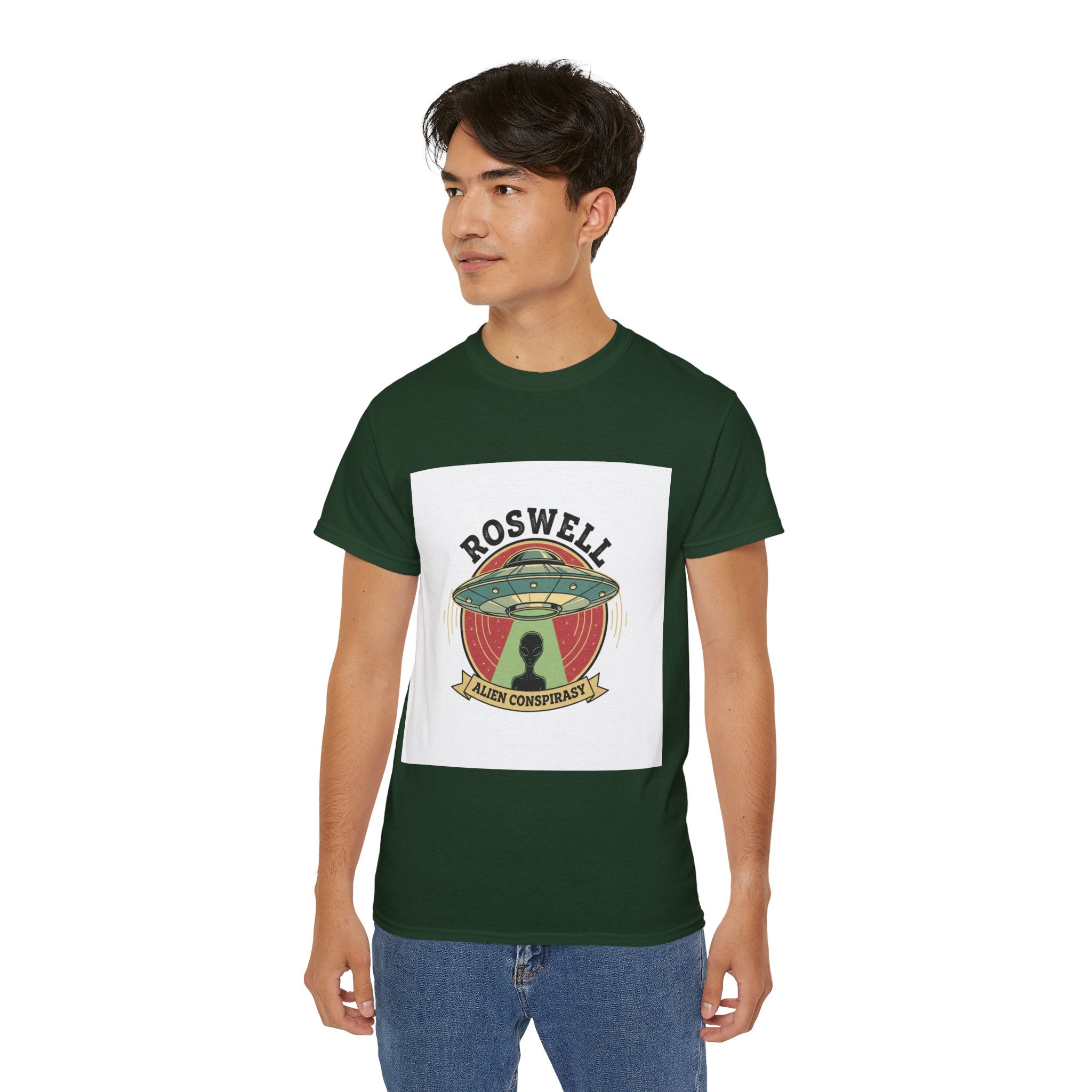 Roswell Alien Conspiracy Tee — Vintage UFO Graphic T-Shirt