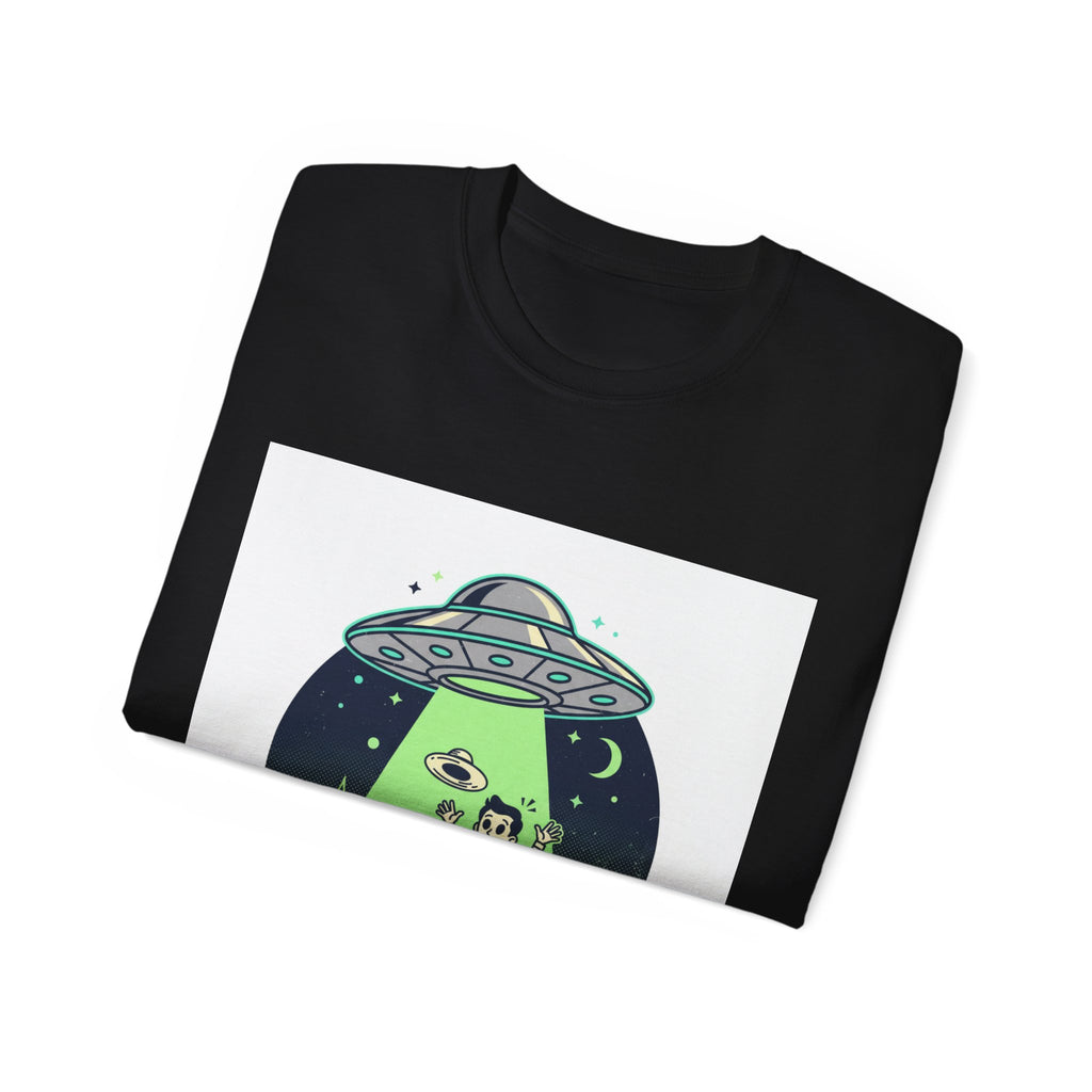 Alien Abduction T-Shirt — Retro UFO Beam Graphic Tee