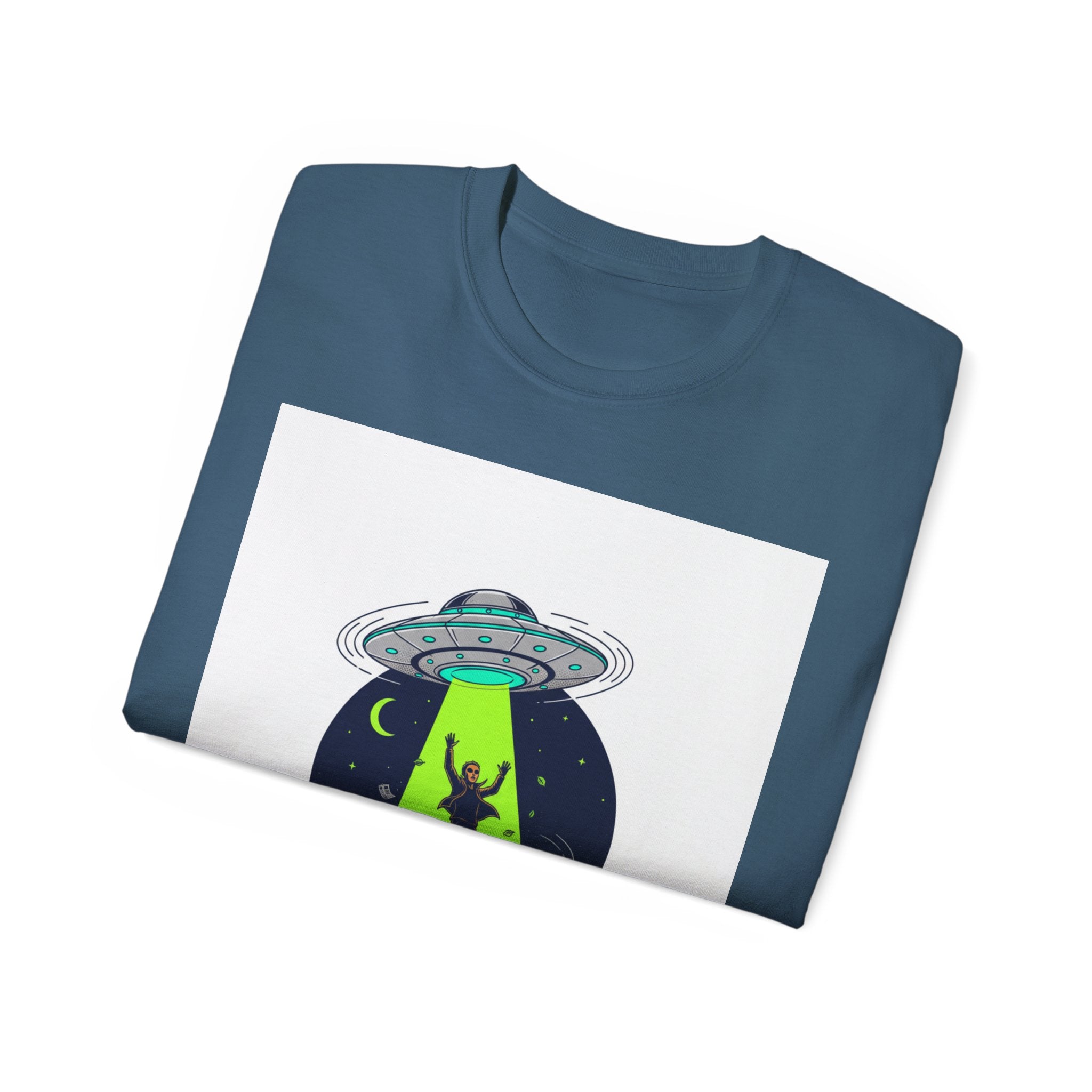 Alien Abduction T-Shirt — UFO Beam Silhouette Tee