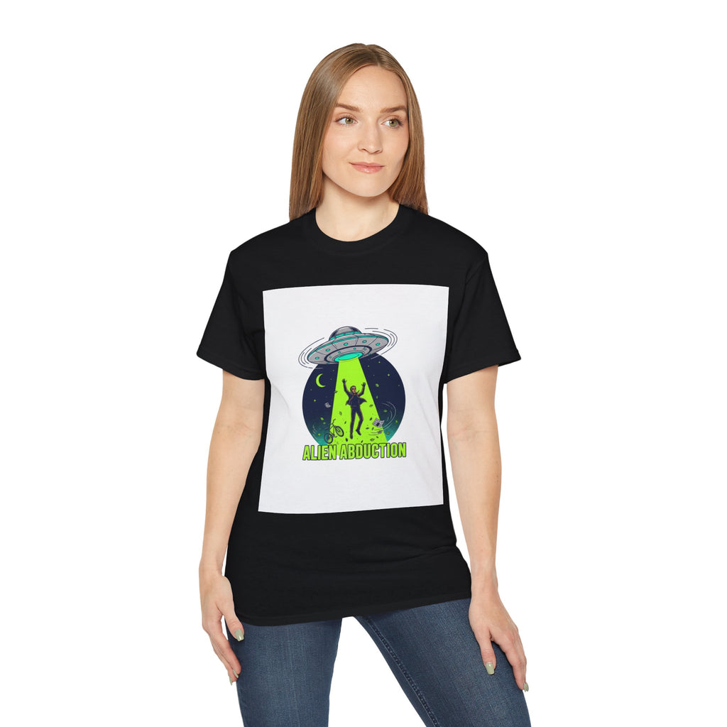Alien Abduction T-Shirt — UFO Beam Silhouette Tee