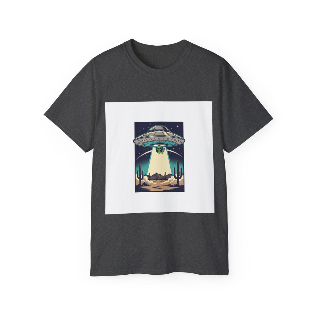 Alien Spaceship Tee — Retro UFO Abduction Desert Graphic T-Shirt Adult Unisex