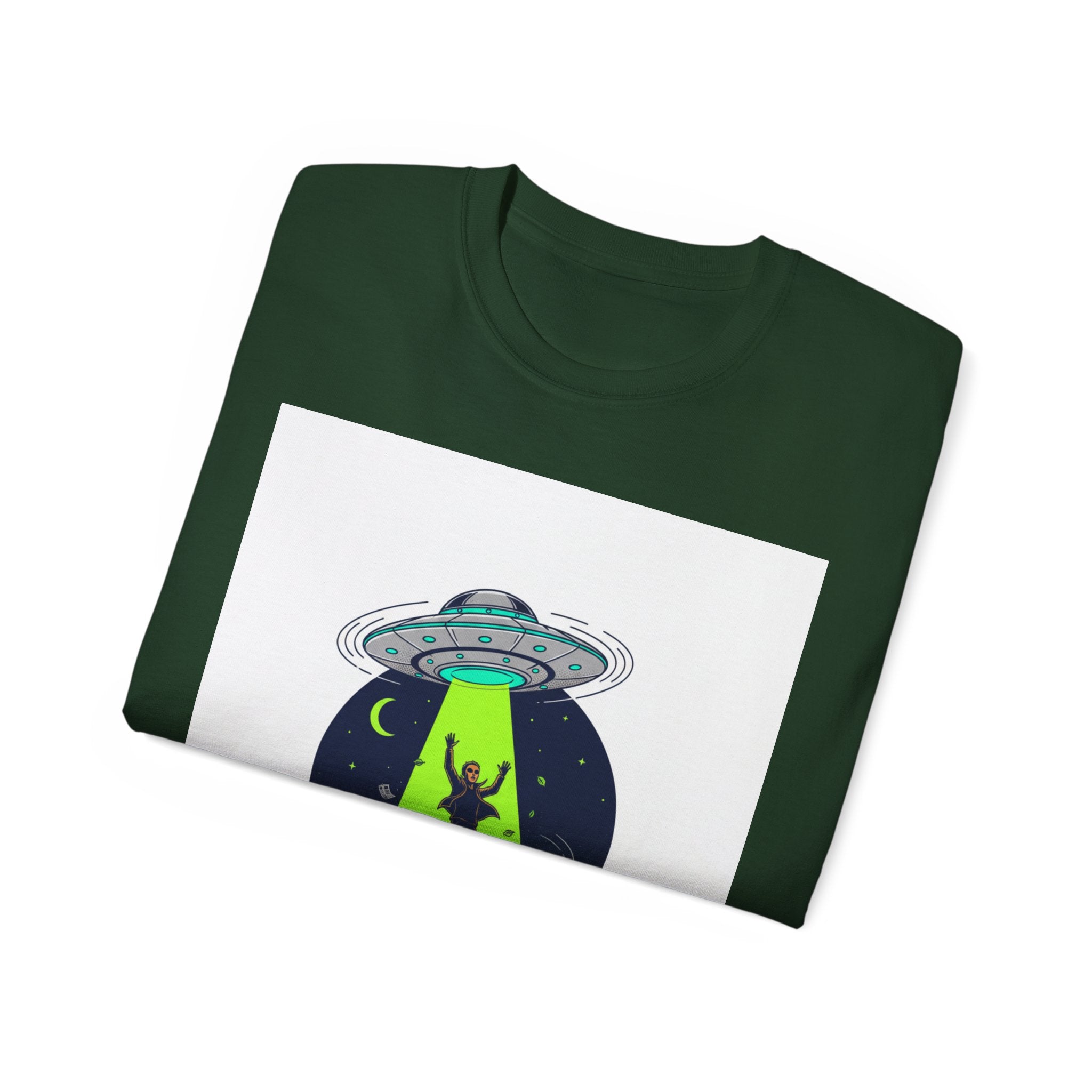 Alien Abduction T-Shirt — UFO Beam Silhouette Tee
