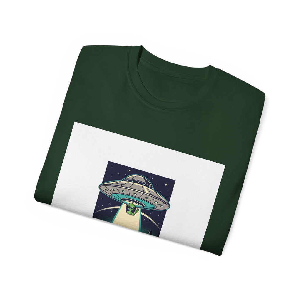 Alien Spaceship Tee — Retro UFO Abduction Desert Graphic T-Shirt Adult Unisex