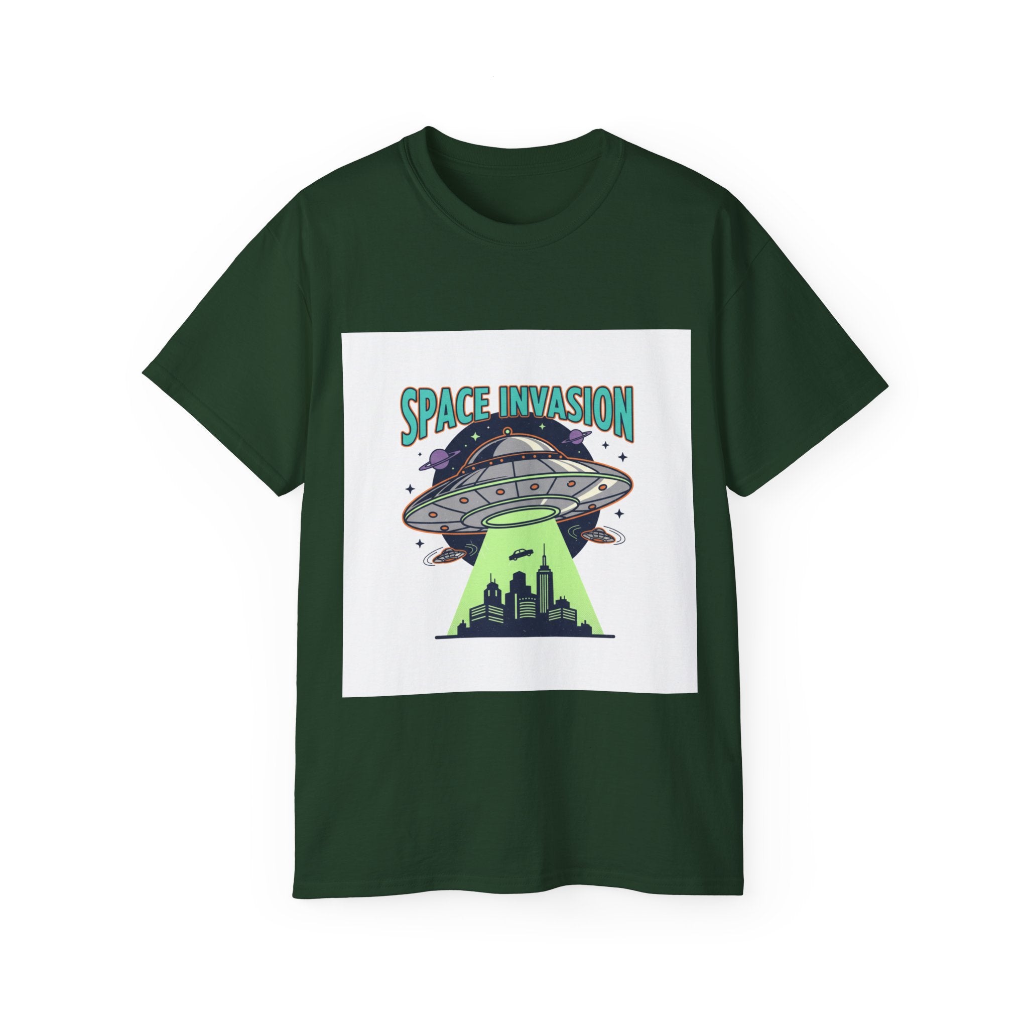 Space Invasion UFO T-Shirt — Alien Abduction Graphic Tee
