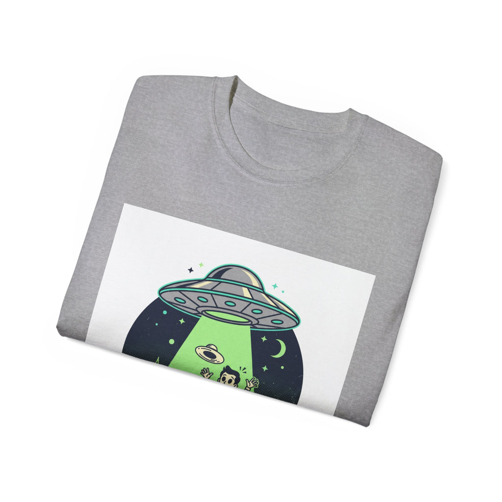 Alien Abduction T-Shirt — Retro UFO Beam Graphic Tee