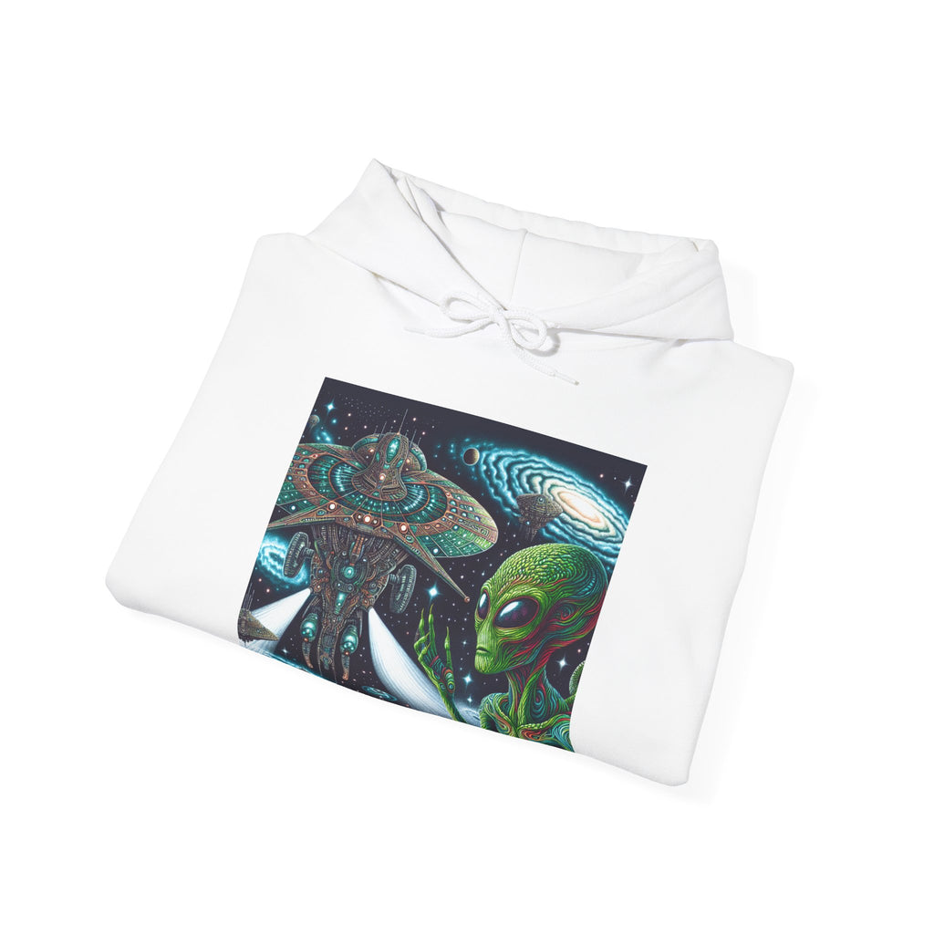 Alien Spaceship Hoodie — Extraterrestrial UFO Graphic Sweatshirt