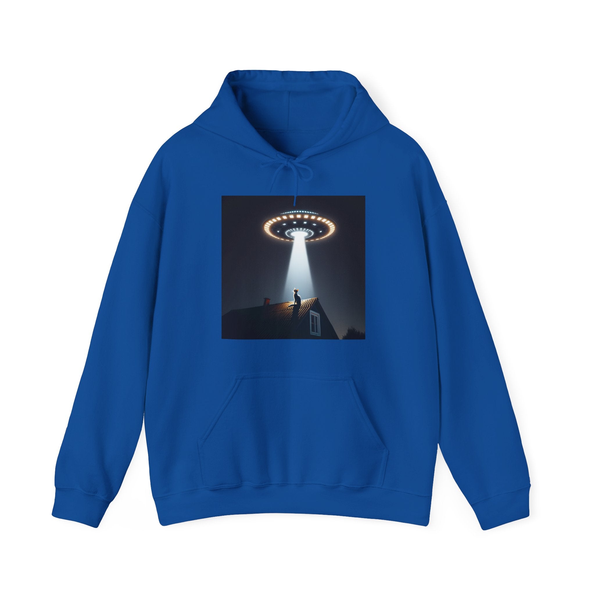 UFO Abducting Cat Hoodie — Funny Alien Cat Sweatshirt