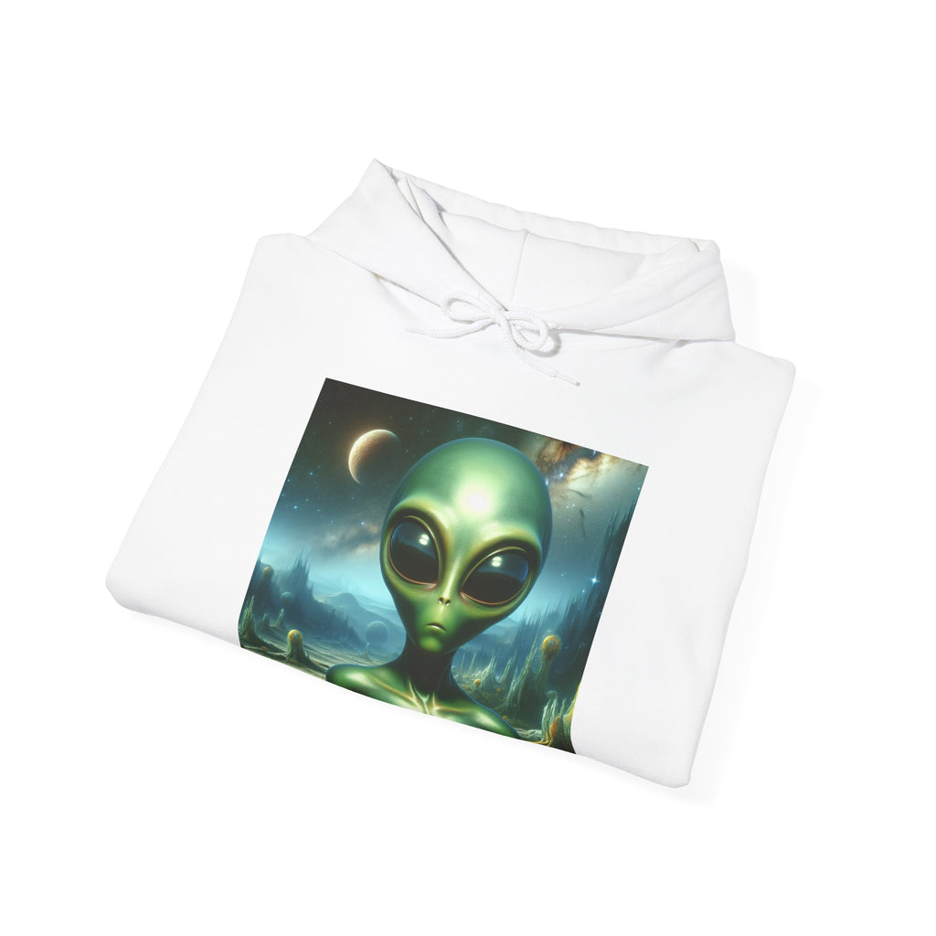 Alien Graphic Hoodie — Green Outer Space Alien Hoodie Sweatshirt