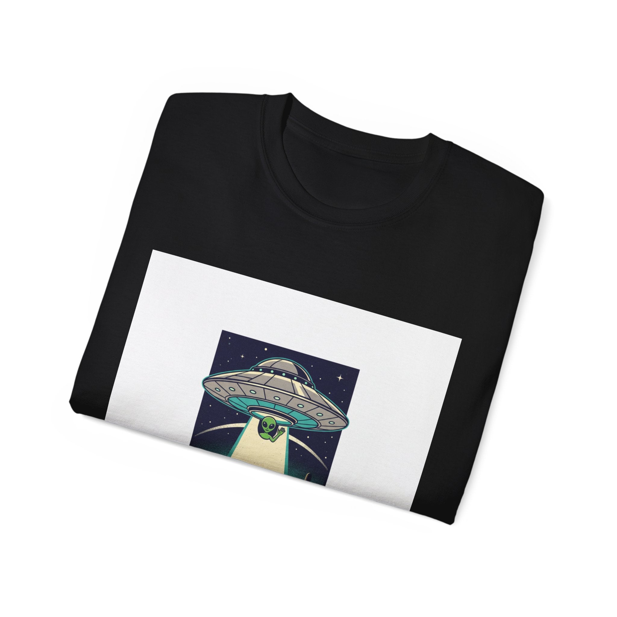 Alien Spaceship Tee — Retro UFO Abduction Desert Graphic T-Shirt Adult Unisex