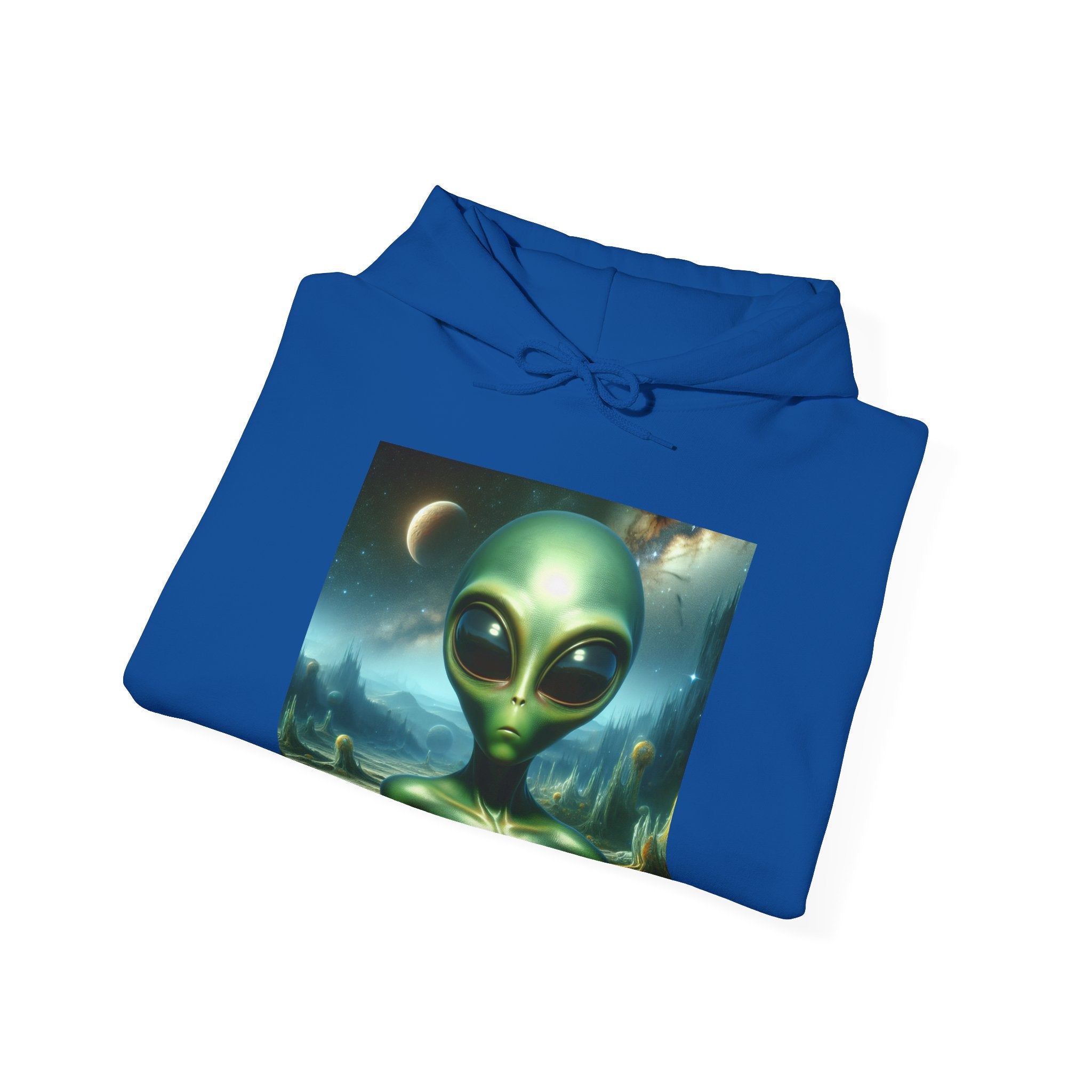Alien Graphic Hoodie — Green Outer Space Alien Hoodie Sweatshirt