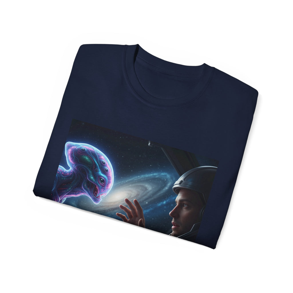 Astronaut & Hologram Alien Tee — Sci‑Fi Space Graphic T‑Shirt Adult Unisex