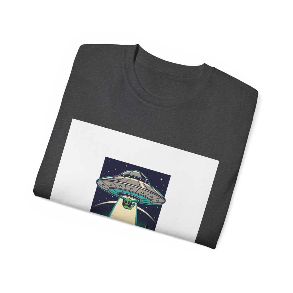 Alien Spaceship Tee — Retro UFO Abduction Desert Graphic T-Shirt Adult Unisex