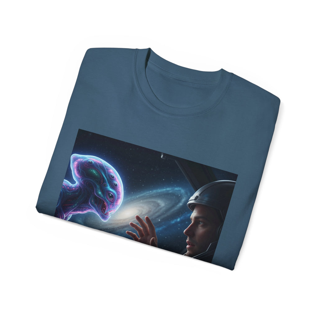 Astronaut & Hologram Alien Tee — Sci‑Fi Space Graphic T‑Shirt Adult Unisex