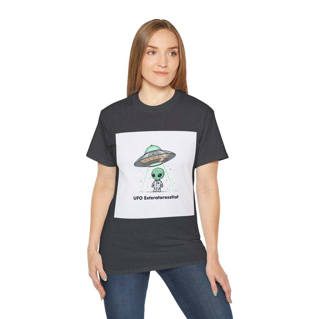 Alien UFO T-Shirt — "UFO Extraterrestrial" Cute Space Graphic Tee Adult Unisex