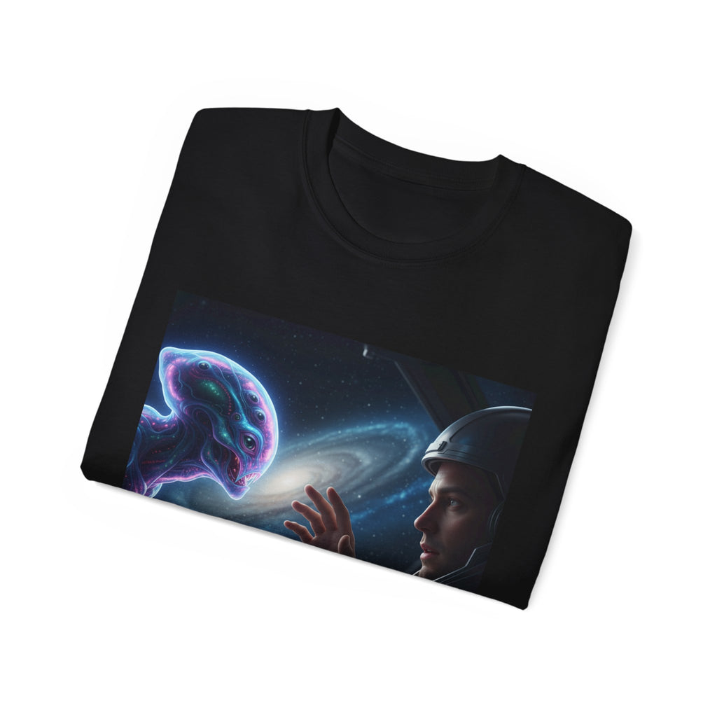 Astronaut & Hologram Alien Tee — Sci‑Fi Space Graphic T‑Shirt Adult Unisex