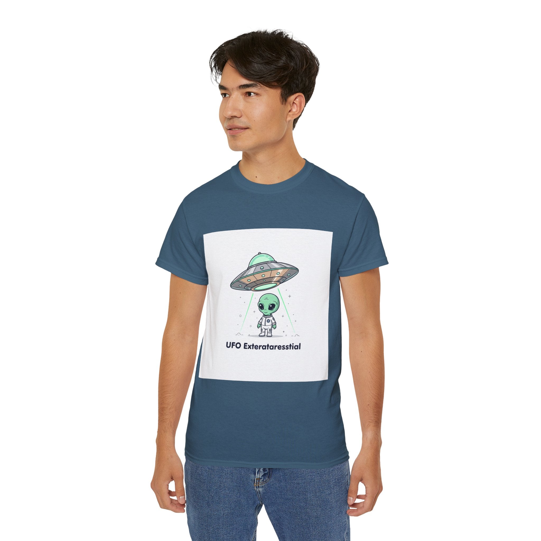 Alien UFO T-Shirt — "UFO Extraterrestrial" Cute Space Graphic Tee Adult Unisex